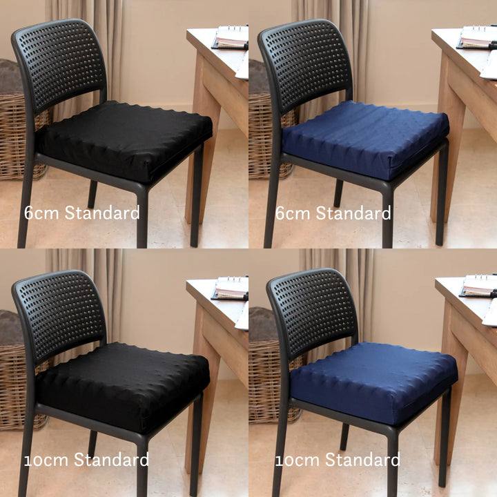 Ischial Bursitis Cushion for pressure relief and comfort- cut out discreet with cover. Handmade in the UK. 2 Year guarantee.