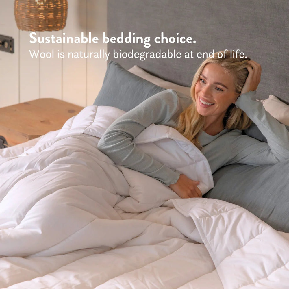 Graphite Latex Pillow & British Wool Duvet Set - Bundle Handmade in the UK, 100% cotton natural bedding bundle