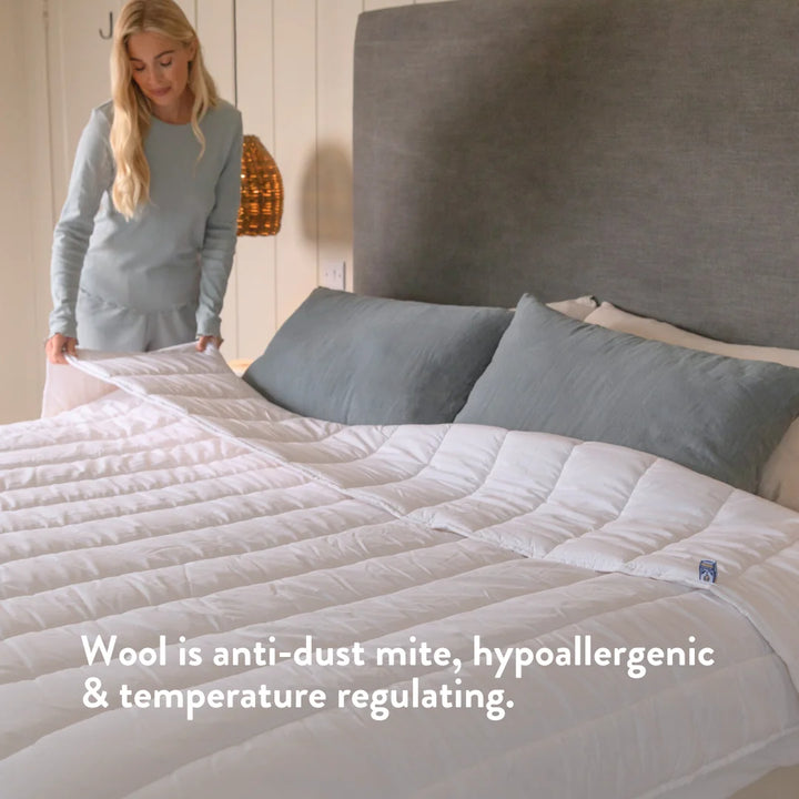 Graphite Latex Pillow & British Wool Duvet Set - Bundle Handmade in the UK, 100% cotton natural bedding bundle