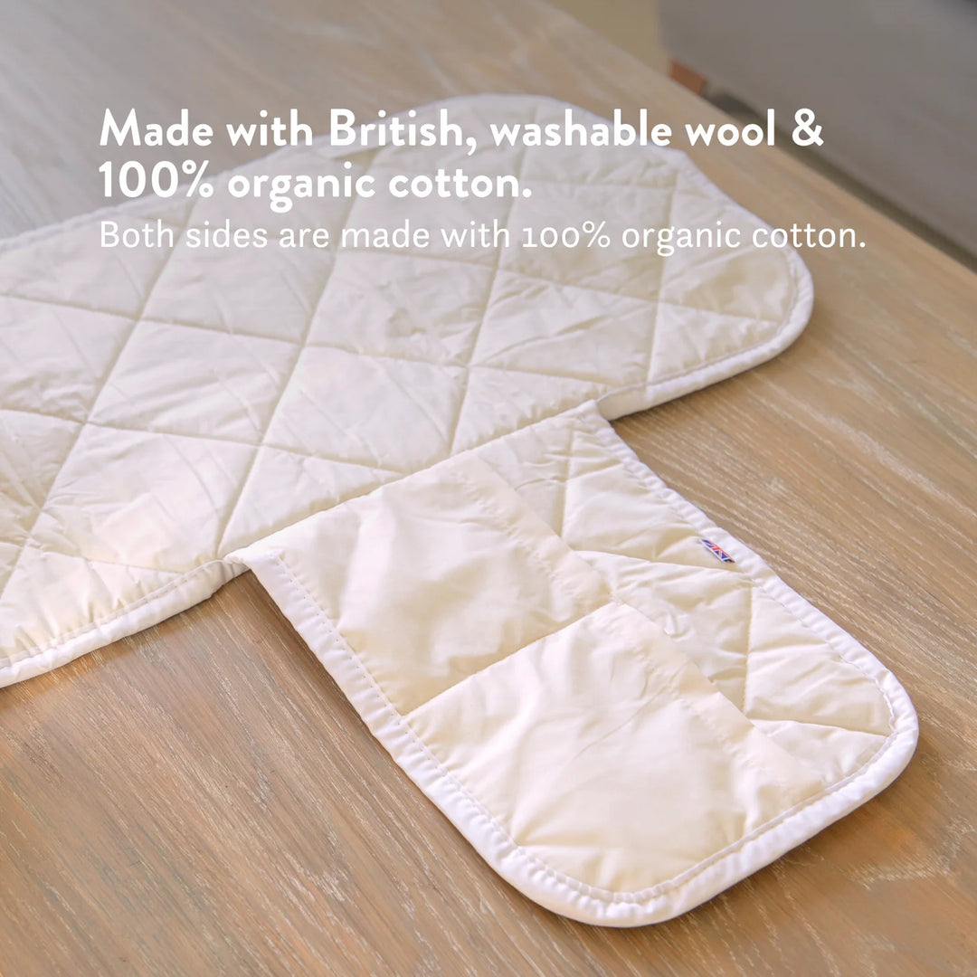 Travel Baby Changing Mat - Washable Wool & Organic Cotton